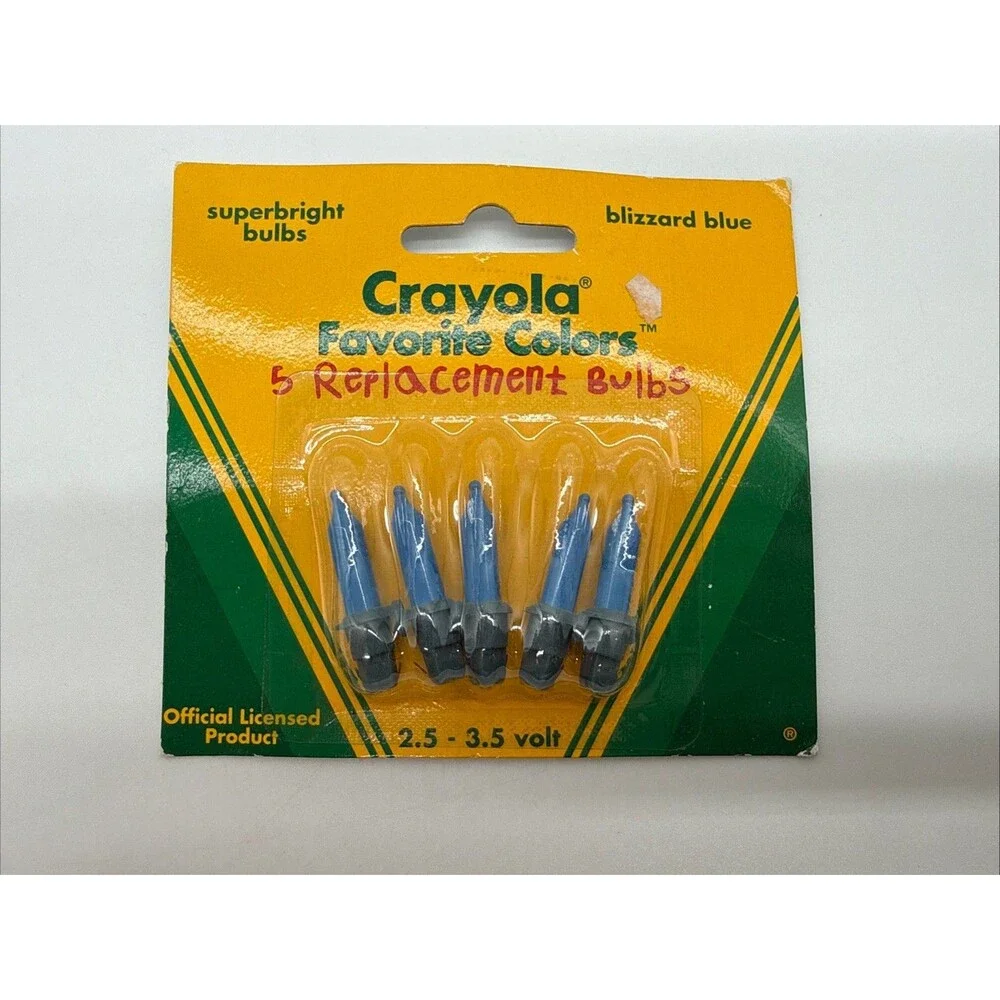 Vtg 1996 Crayola Favorite Colors 5 Replacement Bulbs Blizzard Blue Sealed